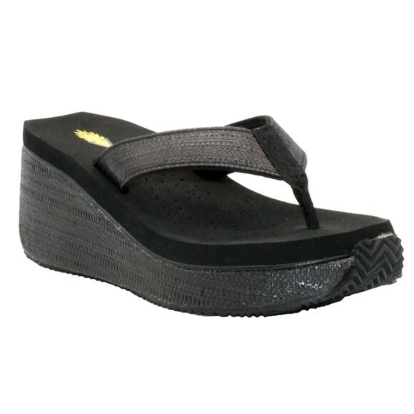 Volatile Women's Black Wedge Sandals Size 9 - Picture 10 of 14
